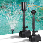 Pond Fountain Pump Adjustable Flow & Three Spray Heads