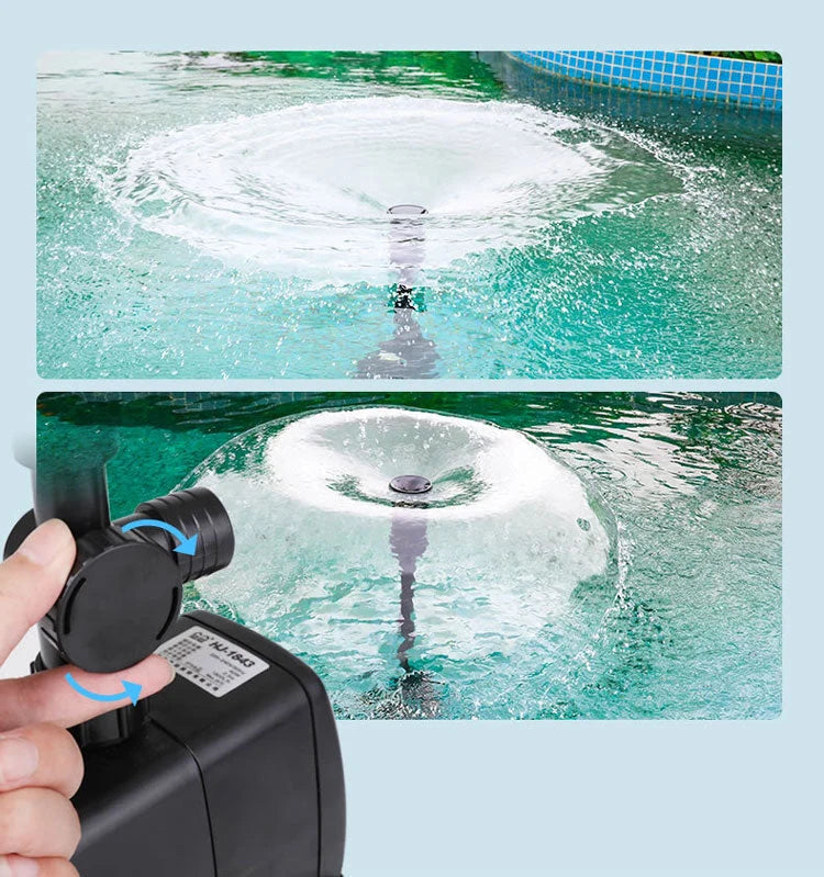 Pond Fountain Pump Adjustable Flow & Three Spray Heads