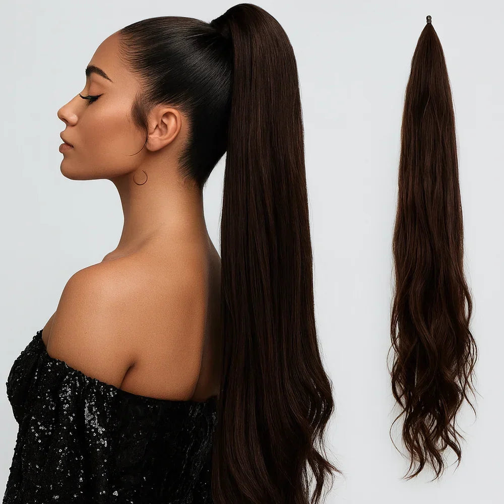 Ponytail Extension Clip & Wrap Invisible Pins