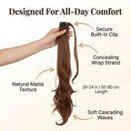 Ponytail Extension Clip & Wrap Invisible Pins