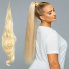 Ponytail Extension Instant Volume Seamless Wrap Clip & Pins