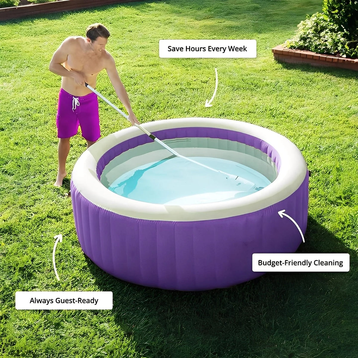 Pool Cleaner Cordless Rechargeable Interchangeable Heads