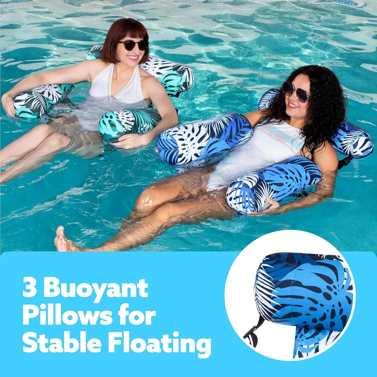 Pool Float Chair Cooling Mesh Seat & Adjustable Backrest