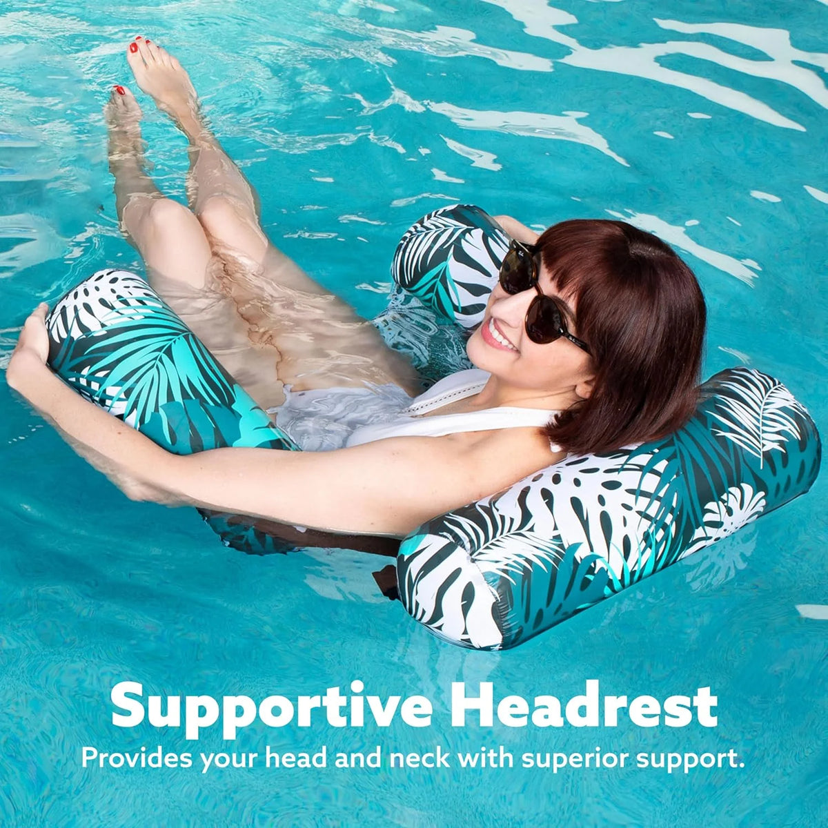 Pool Float Chair Cooling Mesh Seat & Adjustable Backrest