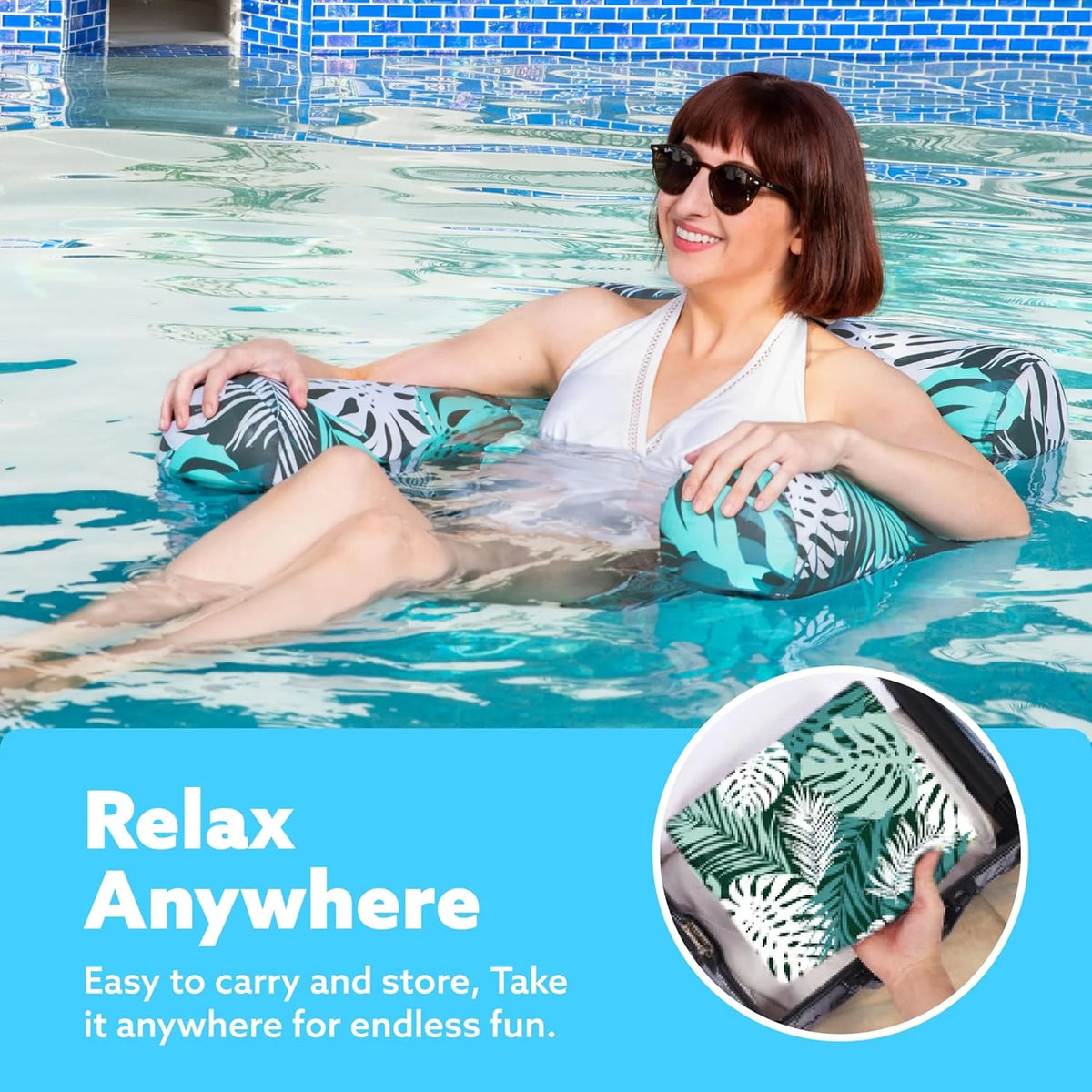Pool Float Chair Cooling Mesh Seat & Adjustable Backrest