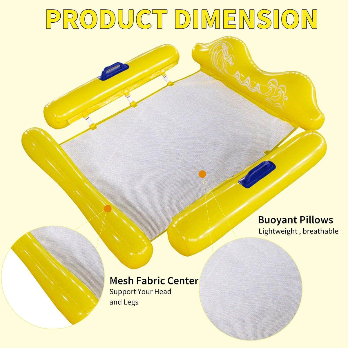 Pool Float Hammock Breathable Mesh & Double-Lock Inflation