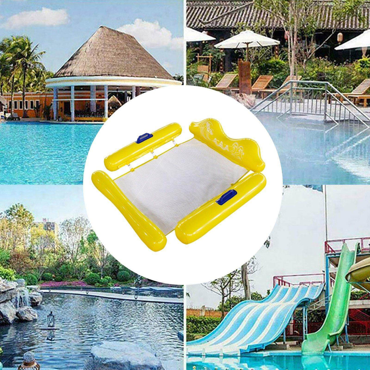 Pool Float Hammock Breathable Mesh & Double-Lock Inflation