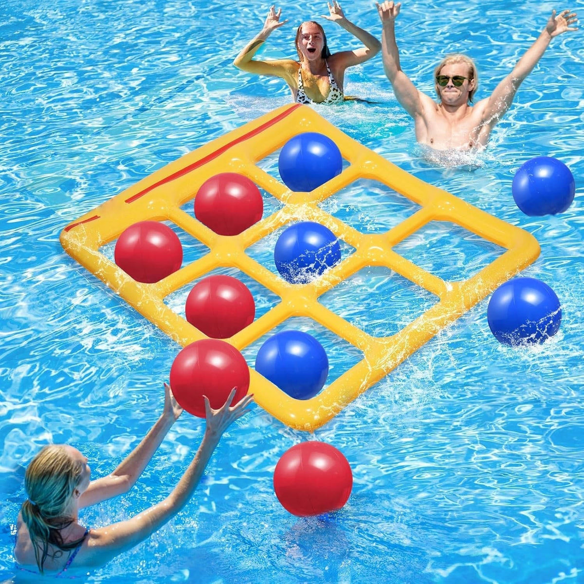Pool Game Inflatable 142x137 cm Balls & Pump