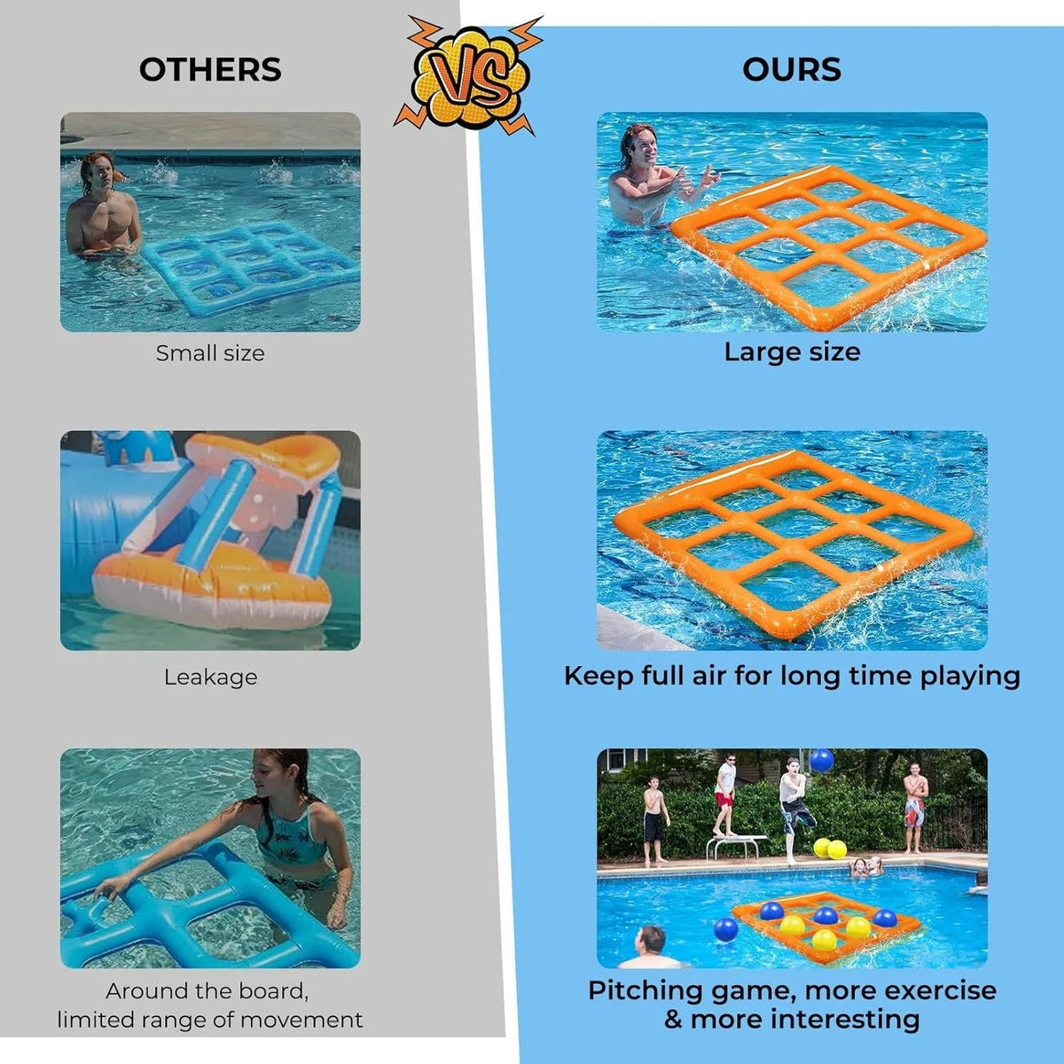 Pool Game Inflatable 142x137 cm Balls & Pump
