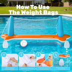 Pool Game Set Inflatable Volleyball & Basketball With Weight Bags