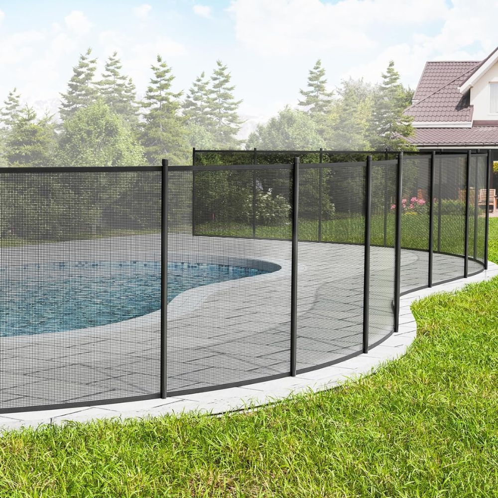 Pool Safety Fence Removable Mesh Panels & Rust-Resistant Poles
