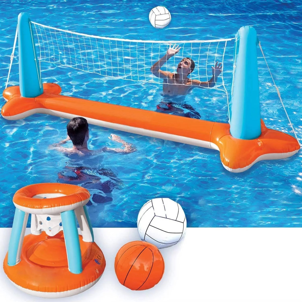 Pool Volleyball Net Dual Volleyball & Basketball UV-Resistant