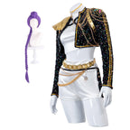 Pop Star Costume Sequin Cropped Jacket Set Gold Chains