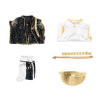 Pop Star Costume Sequin Cropped Jacket Set Gold Chains