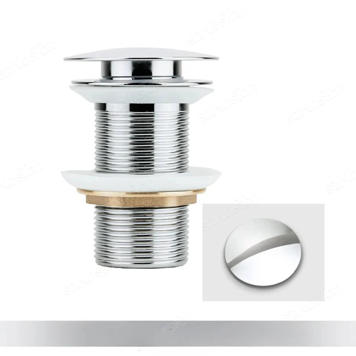 Pop-Up Basin Drain Plug Brass & Stainless Steel Leak-Proof