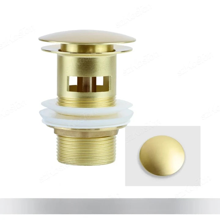 Pop-Up Basin Drain Plug Brass & Stainless Steel Leak-Proof