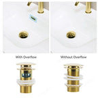 Pop-Up Basin Drain Plug Brass & Stainless Steel Leak-Proof