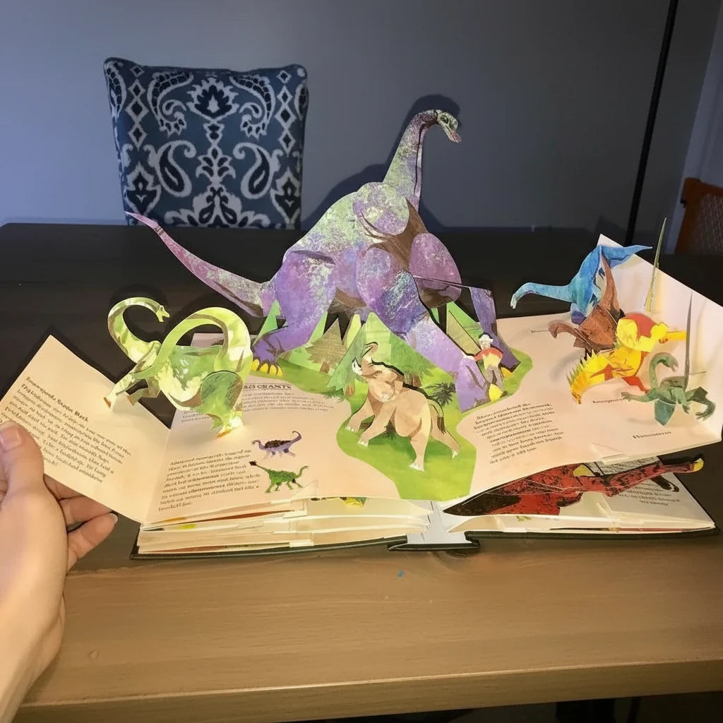 Pop Up Book 3D Dinosaur Sturdy Pages & Bright Illustrations