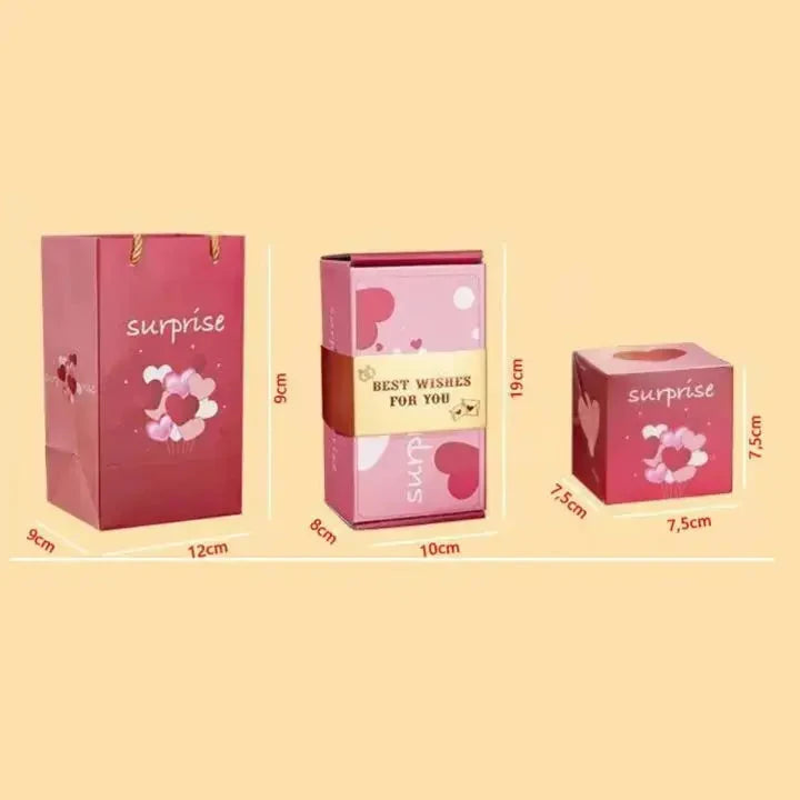 Pop-Up Gift Box Velvet Interior Gift Bag Included