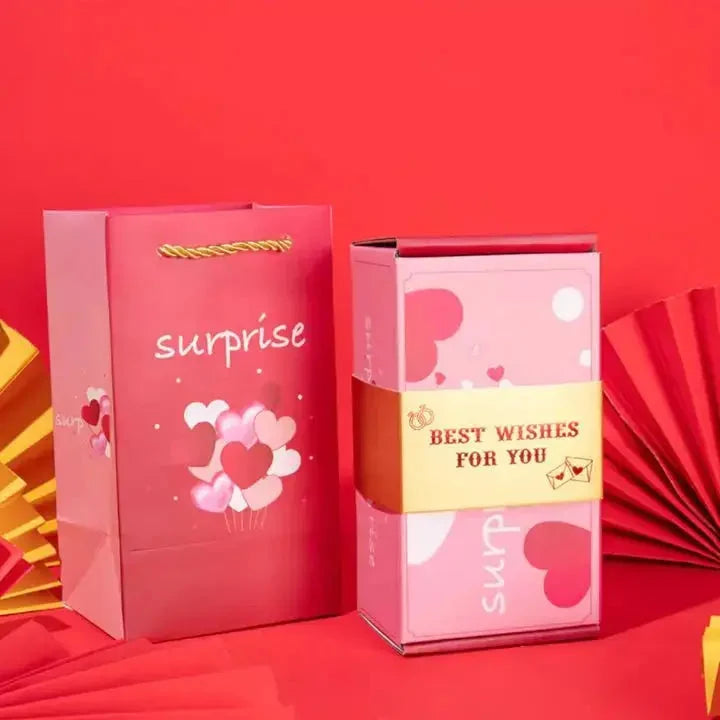 Pop-Up Gift Box Velvet Interior Gift Bag Included