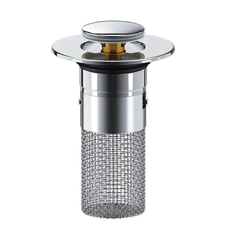 Pop-Up Sink Drain Stopper Hair-Catching & Removable Strainer