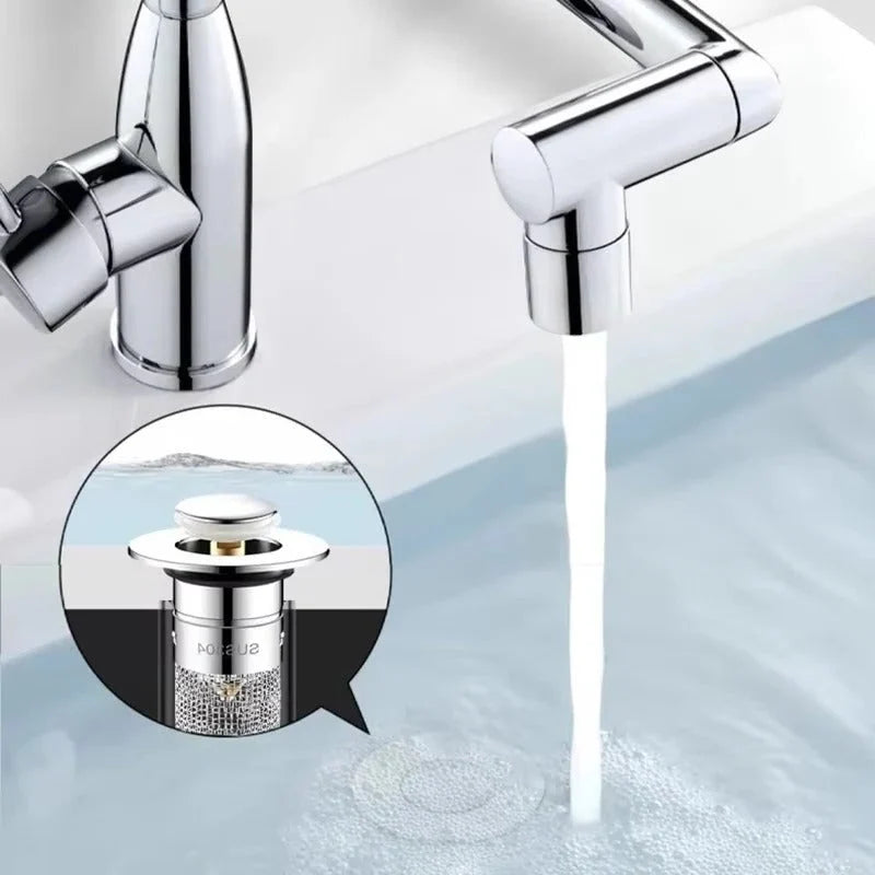 Pop-Up Sink Drain Stopper Hair-Catching & Removable Strainer