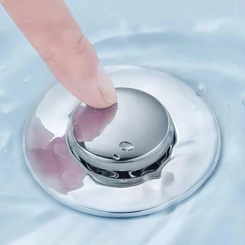 Pop-Up Sink Drain Stopper Hair-Catching & Removable Strainer