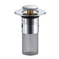 Pop-Up Sink Drain Stopper Press-To-Seal & Removable Strainer