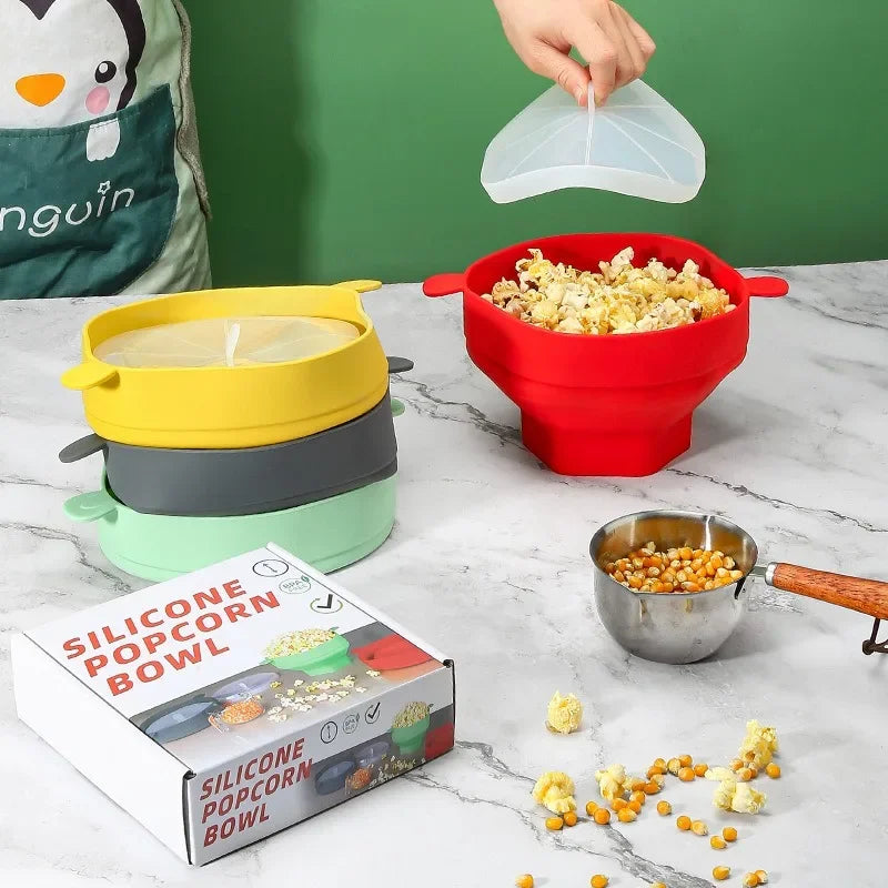 Popcorn Bowl Foldable Silicone Microwave & Dishwasher Safe