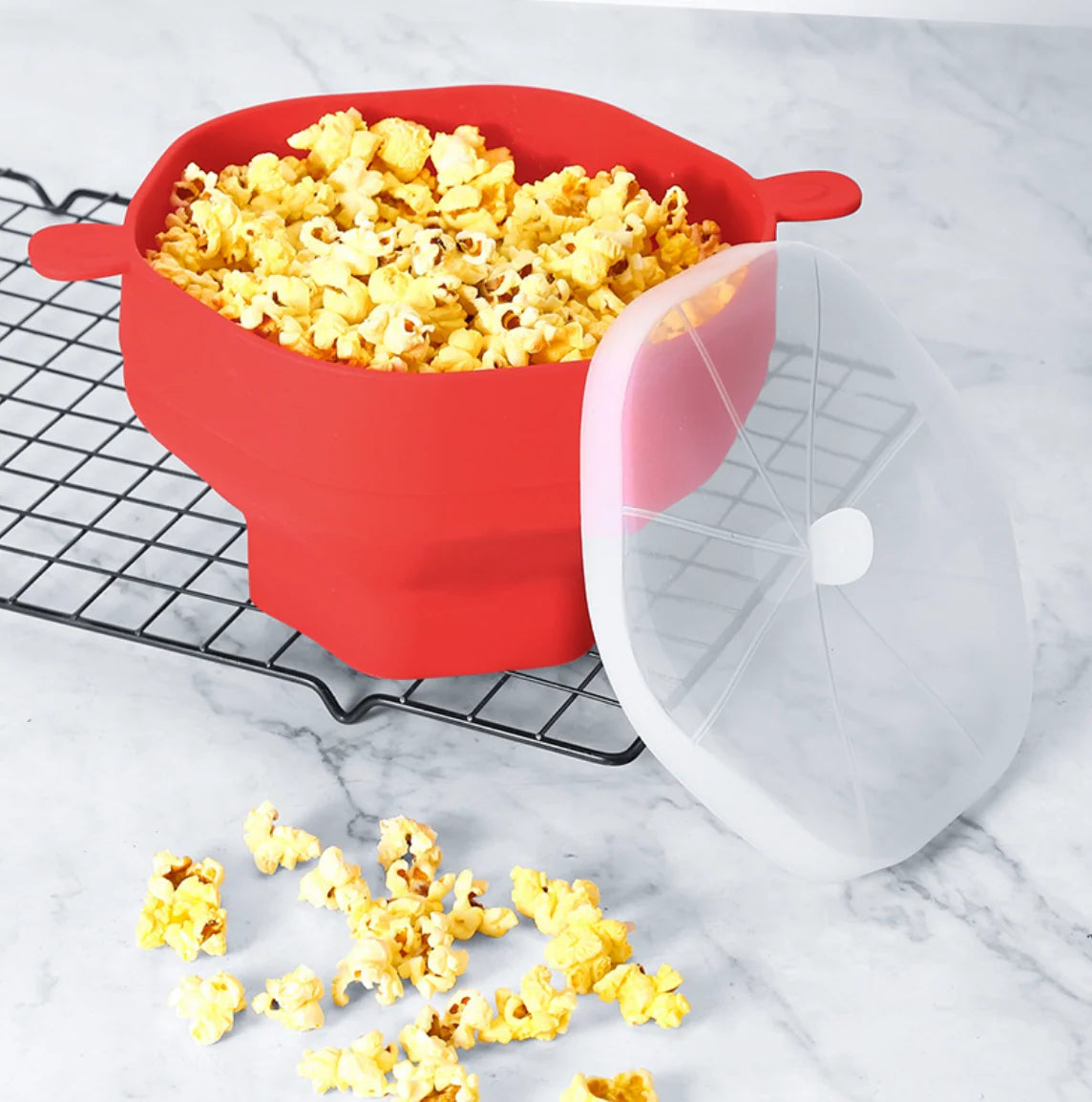 Popcorn Bowl Foldable Silicone Microwave & Dishwasher Safe