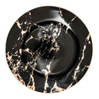 Porcelain Dinner Plates Marble Pattern & Gold Rim