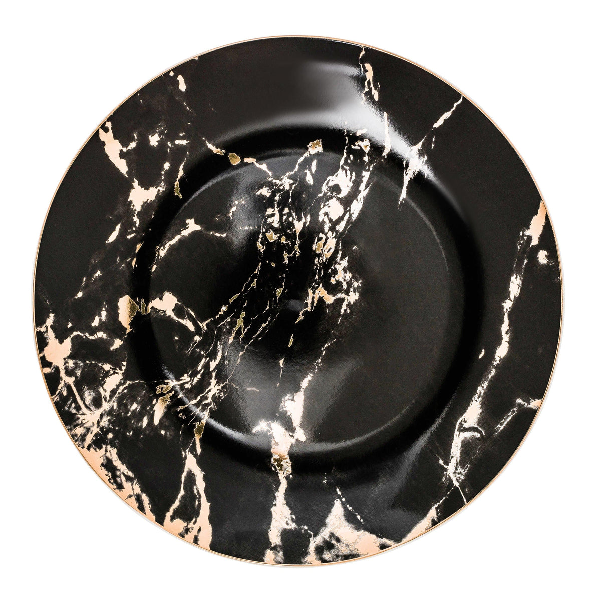 Porcelain Dinner Plates Marble Pattern & Gold Rim