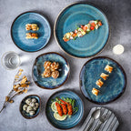 Porcelain Dinnerware Set 11-Piece Handmade Turquoise Glaze