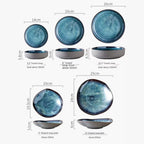 Porcelain Dinnerware Set 11-Piece Handmade Turquoise Glaze