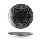 Porcelain Plates Geometric Gold Rim Set Of 6
