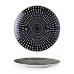 Porcelain Plates Geometric Gold Rim Set Of 6