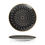 Porcelain Plates Geometric Gold Rim Set Of 6