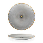 Porcelain Plates Geometric Gold Rim Set Of 6