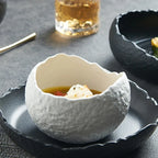 Porcelain Serving Bowl Sculptural Organic Design