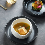 Porcelain Serving Bowl Sculptural Organic Design