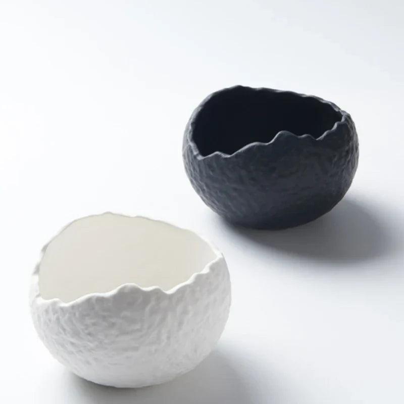 Porcelain Serving Bowl Sculptural Organic Design