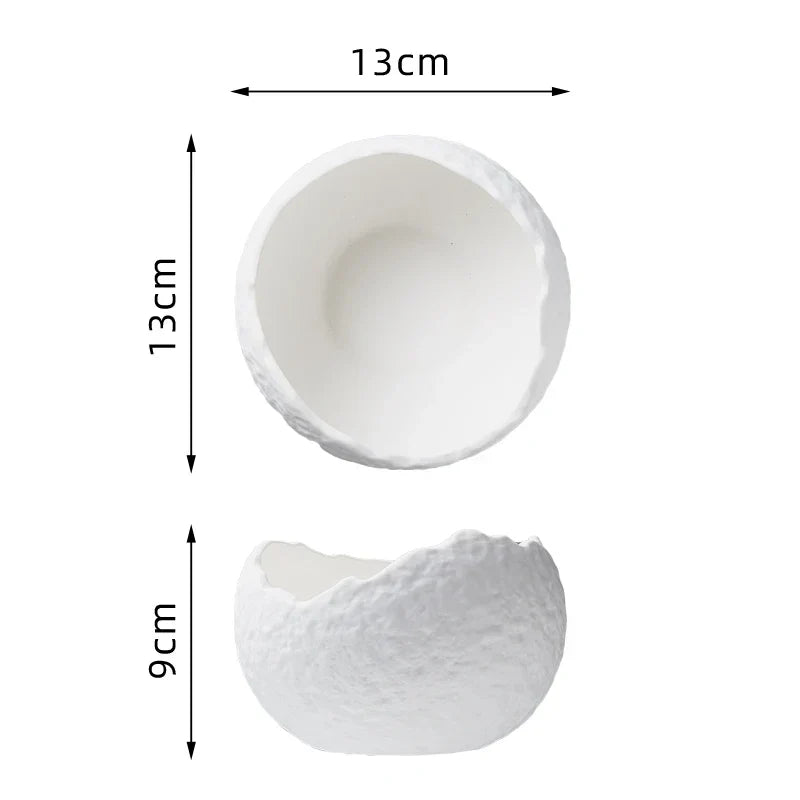 Porcelain Serving Bowl Sculptural Organic Design