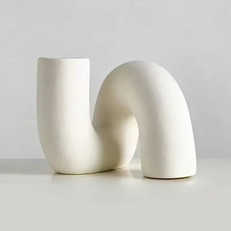 Porcelain Vase Handcrafted Textured Narrow Neck