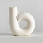 Porcelain Vase Handcrafted Textured Narrow Neck