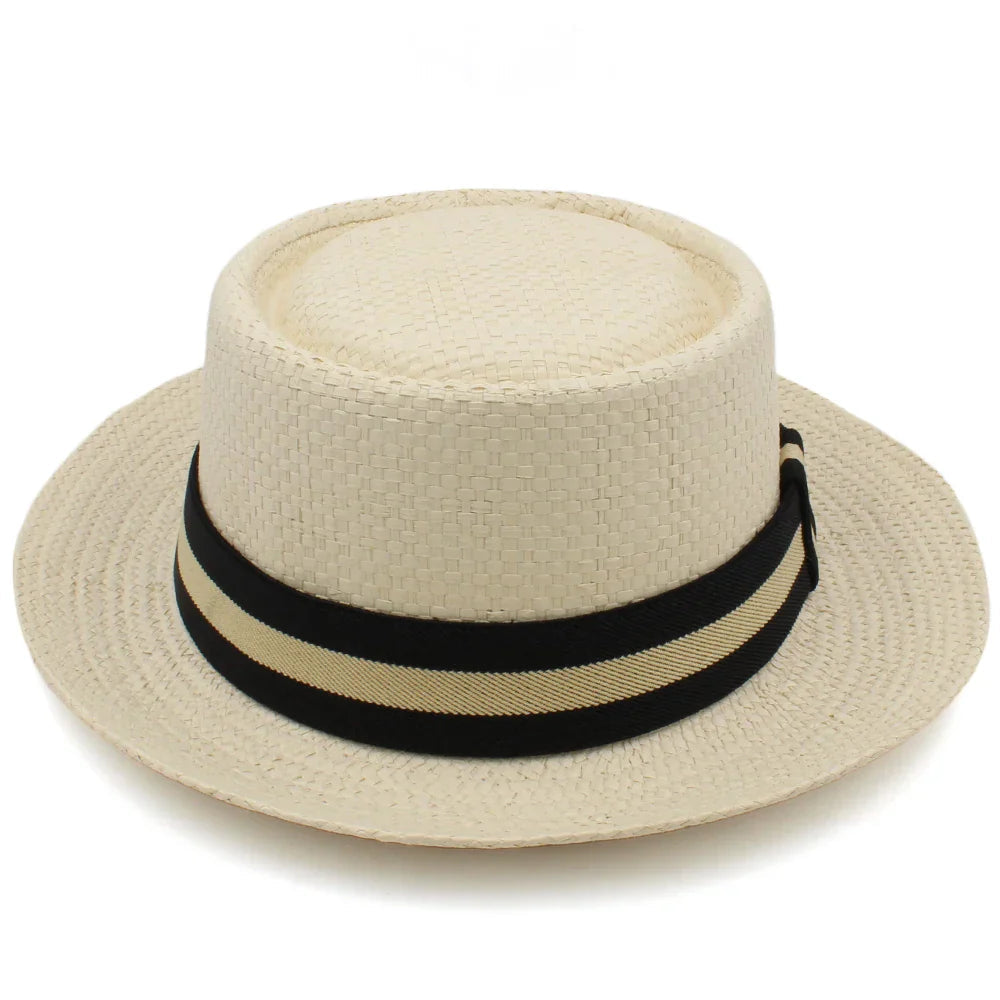 Pork Pie Hat Straw Lightweight Breathable