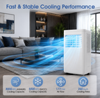 Portable Air Conditioner Energy-Efficient Adjustable Airflow Caster Wheels