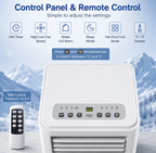 Portable Air Conditioner Energy-Efficient Adjustable Airflow Caster Wheels