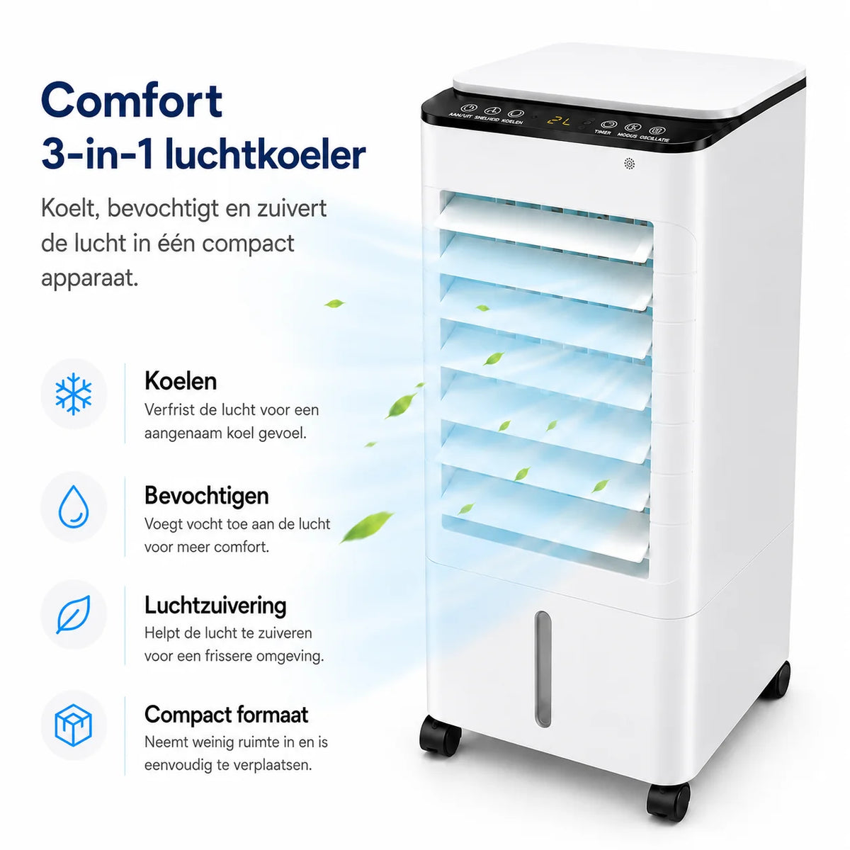 Portable Air Cooler 7L Tank Remote & Timer