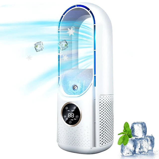 Portable Air Cooler Bladeless Whisper-Quiet USB-Powered