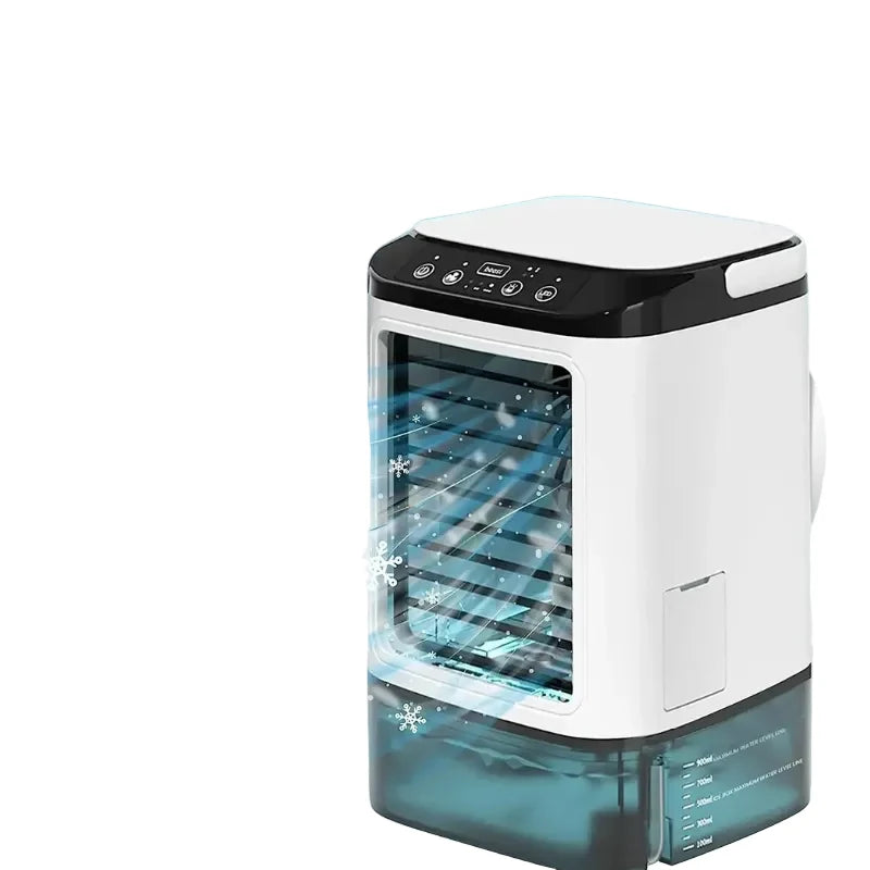 Portable Air Cooler Dual Spray Nozzles Quiet 900ml Tank